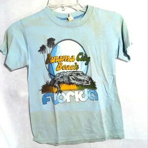 1970s Panama City Beach Alligator and Airbrush souvenir tshirts Boys L
